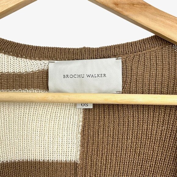 Brochu Walker Womens Alpaca Wool Knit Shawl Open Front One Size Cardigan Poncho - Picture 4 of 10